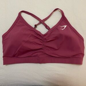 EUC Gymshark Pink Rose Ruched Sports Bra